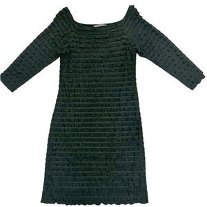 Jolibel Vintage Ribon Ruffle Stretch Body-Con Minidress, size 8